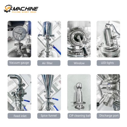 VP 200L 真空搅拌罐 液压升降式电加热底部均质机 真空乳化搅拌机