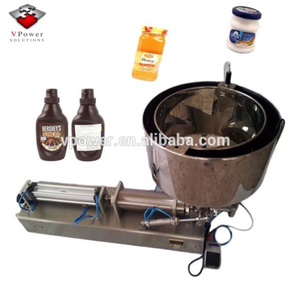 用于蜂蜜、巧克力酱、蜡、奶油的工厂半自动气动黄油加热灌装机