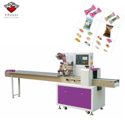 用于绷带、面膜、巧克力、蛋糕、糖果、湿巾、饼干、曲奇的自动多功能往复式枕式包装机