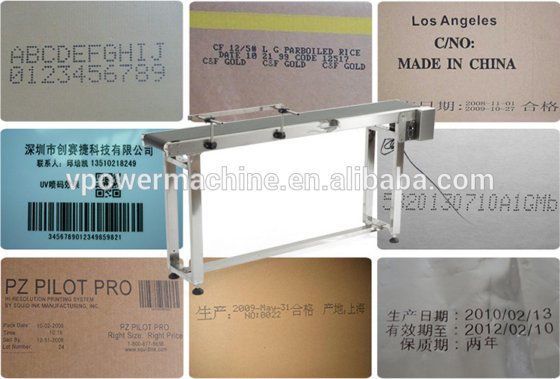 用于日期喷码机的可调节定制尺寸喷码机包装瓶平皮带输送机