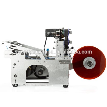 耐用的不锈钢半自动圆形 PET 瓶贴标机,带塑料瓶和塑料罐用日期打印机