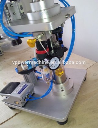 气动香水瓶压盖机，台式香水气动压盖机