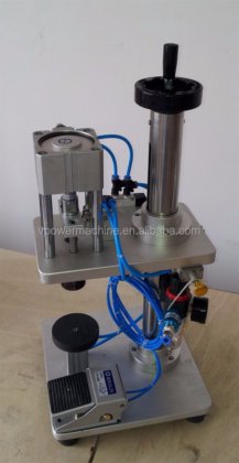 广州工厂气动香水瓶压盖机，台式香水气动压盖机