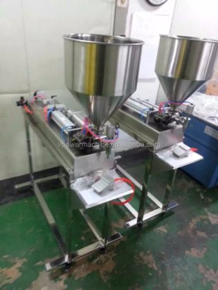 G1WG 半自动立式脚踏单喷嘴膏体灌装机,用于番茄酱、化妆品膏的灌装