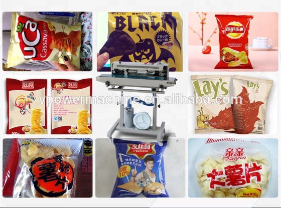 带氮气灌装功能的广州工厂自动塑料薯片袋封口机