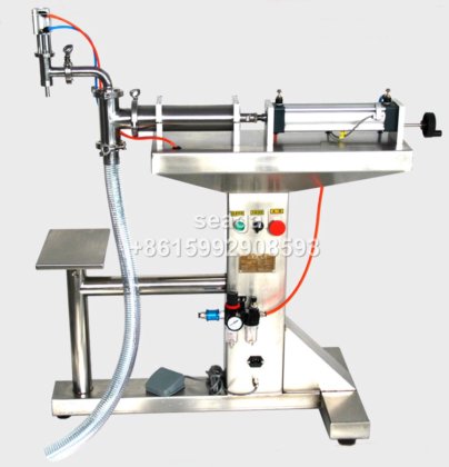 G1WY 半自动立式不锈钢气动单头液体水瓶灌装机，适用于油类、肥皂液、蜂蜜