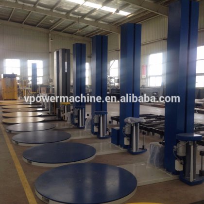 高效半自动托盘薄膜缠绕包装机，托盘缠绕包装机械