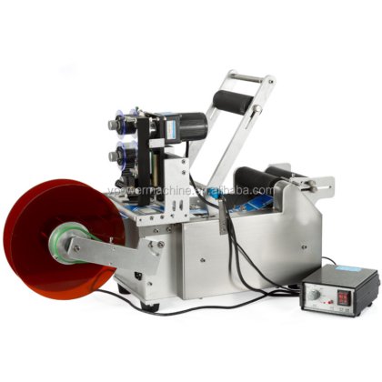 广州耐用不锈钢半自动圆形 PET 瓶贴标机（带塑料瓶罐日期打印机