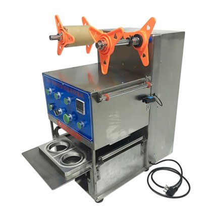 用于冰淇淋、冷饮的全自动定制台式商用电动塑料纸杯泡沫奶茶封口机