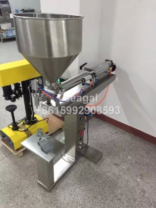 G1WG 半自动立式脚踏单喷嘴膏体灌装机，用于番茄酱、化妆品膏的灌装