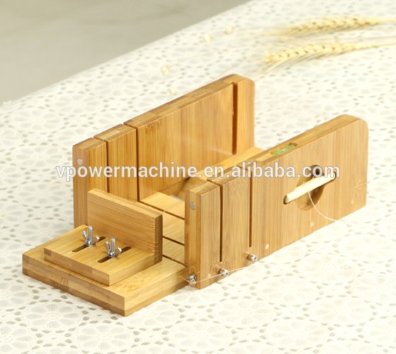 肥皂条切割工具套装-3 多功能可调式木制肥皂面包切割盒 不锈钢波浪形和直形刀片