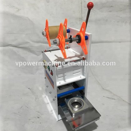 保证 100% 全新 220V 全不锈钢自动塑料杯封口机和泡沫红茶杯封口机