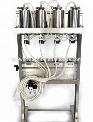 半自动花露水、马桶水、古龙水四头真空香水液体灌装机