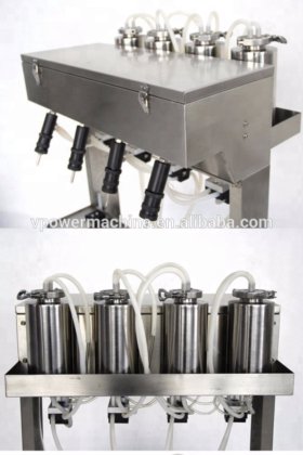 半自动花露水、马桶水、古龙水四头真空香水液体灌装机