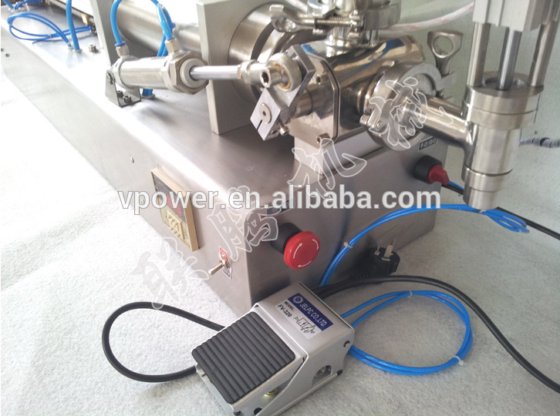 广州工厂用于巧克力酱、冰淇淋的半自动卧式加热浆料灌装机