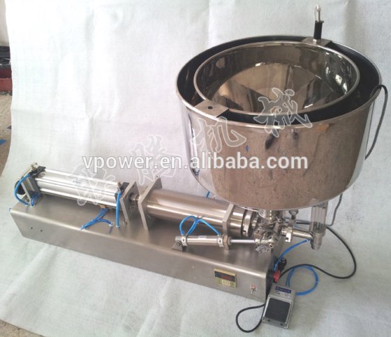 广州工厂用于巧克力酱、冰淇淋的半自动卧式加热浆料灌装机