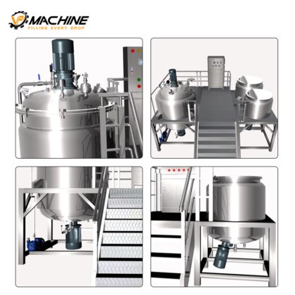 用于化妆品面霜的不锈钢制皂机均质机真空乳化罐