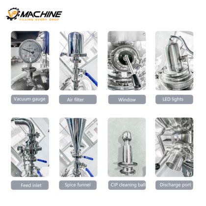 用于化妆品面霜的不锈钢制皂机均质机真空乳化罐