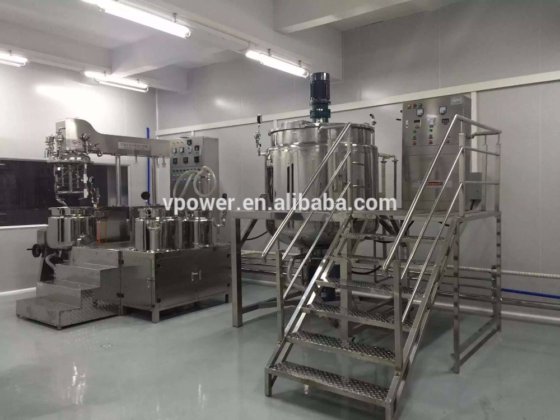 带高剪切力均质机的身体乳搅拌机