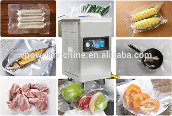 用于水果、蔬菜、食品、茶叶、大米、肉类的 DZ400 304 不锈钢深层单室真空封口包装机