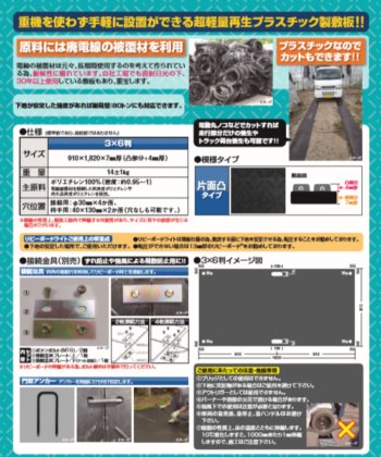 軽量 【3x6判】プラスチック製軽量敷板「リピーボードライト」