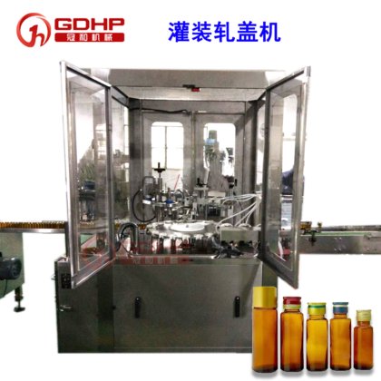 全自动口服液洗瓶灌装轧盖贴标机生产线