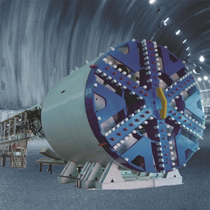 1200 毫米泥浆平衡顶管设备 NPD 系列，用于在软土和岩土中挖掘隧道