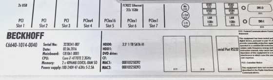 Beckhoff C6640-1014-0040