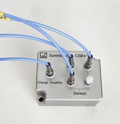 HBM CSB4/1 Summing Box + 3x CFT / 5kN Piezoelectric Force Transducers ...