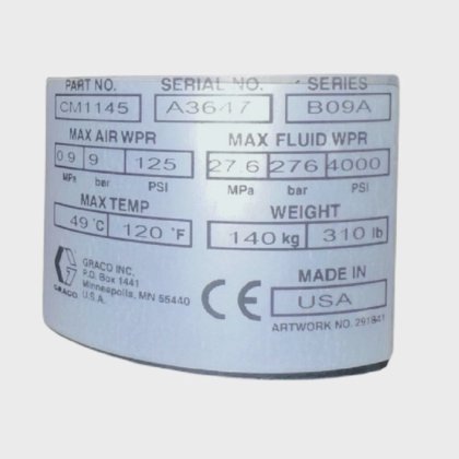 グラコ cm ラムポンプ、40:1、0ボルト、D40、20L