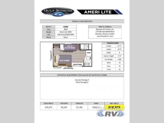 2026 Gulf Stream RV Ameri-Lite