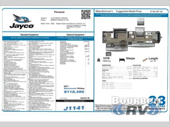 2026 Jayco Pinnacle 38FBRK