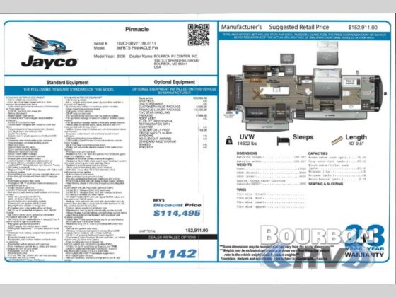 2026 Jayco Pinnacle 36FBTS