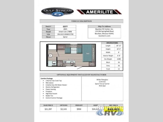 2025 Gulf Stream RV Ameri-Lite