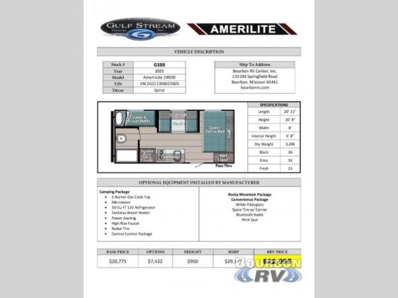 2025 Gulf Stream RV Ameri-Lite