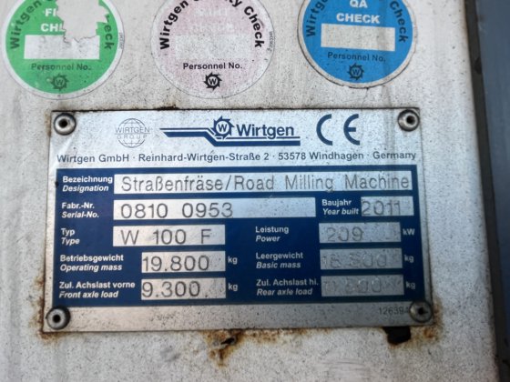 2011 Wirtgen W100F