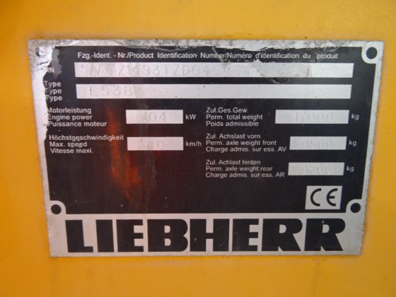 2019 Liebherr L538P