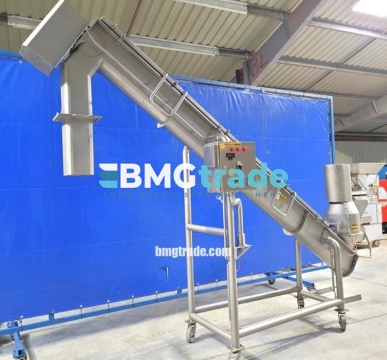 配备 Kromel 产品粉碎机的螺旋输送机