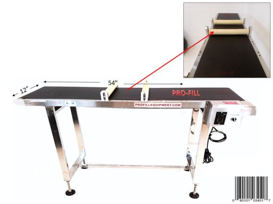 Pro-fill Black Belt Conveyor With
