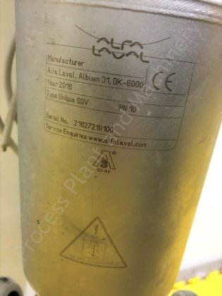 2016年 2.5インチ 4ポート アルファ・ラバル製アクチュエーターバルブ ThinkTop付き