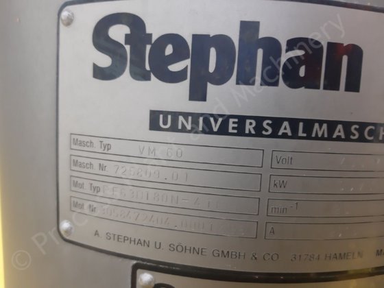 60 Ltr Stephan VM60不锈钢真空额定混合容器