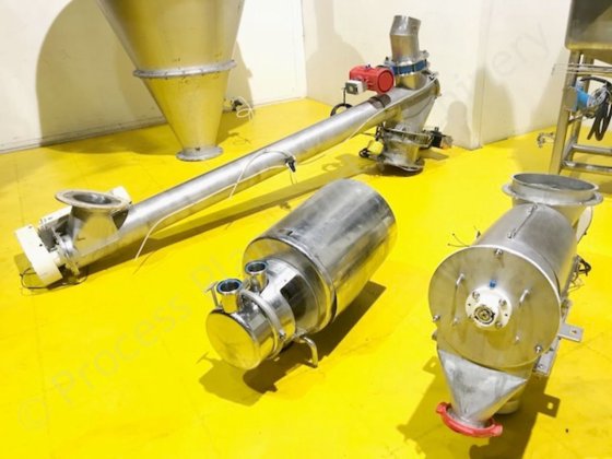 1,200升粉体V型混合机混合设备,带螺旋进料输送机、筛分器和液化器