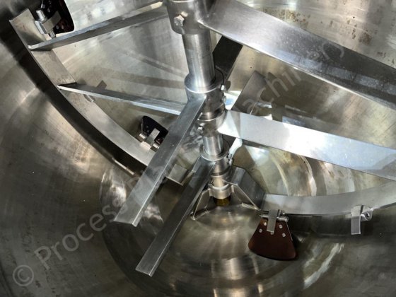 2012 500 升不锈钢夹套罐（带刮削表面门式搅拌器