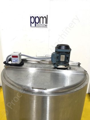 トップマウントパドルミキサー付き500Lステンレススチールジャケットタンク