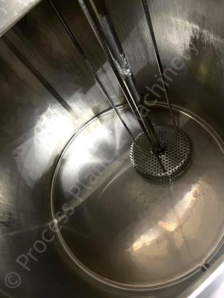 トップマウントパドルミキサー付き500Lステンレススチールジャケットタンク