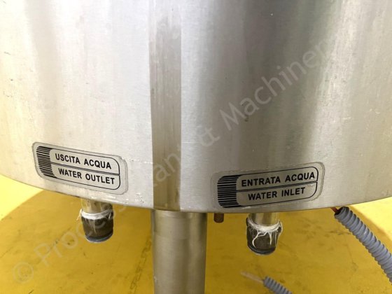 トップマウントパドルミキサー付き500Lステンレススチールジャケットタンク