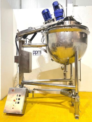 500 升不锈钢夹套罐（表面有刮痕）和高剪切混合器