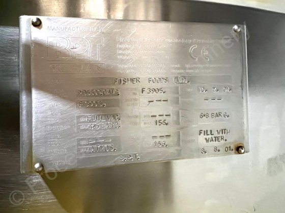 500 升不锈钢夹套罐（表面有刮痕）和高剪切混合器