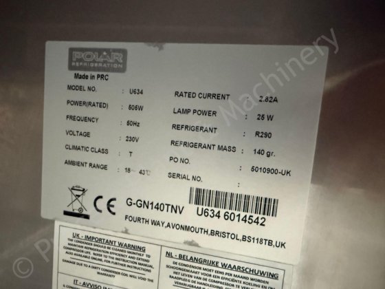 ポーラー・リフリゲーション U634 ツインドアステンレス製冷蔵庫