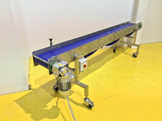 2.8m長ステンレススチールモジュラーベルト駆動式移動式コンベア
